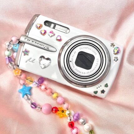 Olympus Mju 1020 y2k aesthetic decorated digicam with beaded strap PreOwned